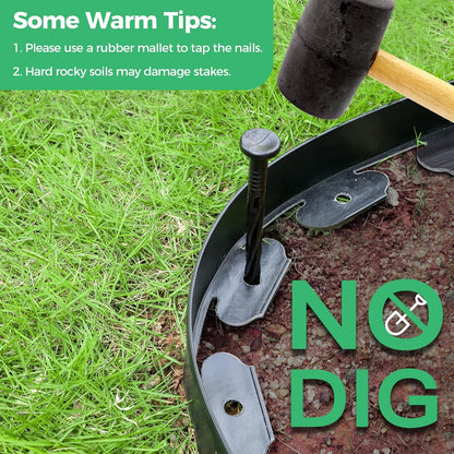 A Must-Have Landscape Edging for Your Garden—2 inches high, 66 feet long, with 100 stakes, no-dig kit