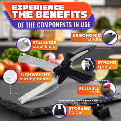 🥒🍅9.6" Cut Reach Durable 2-in-1 Kitchenware Heavy-Duty Scissors✂️