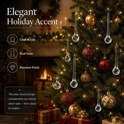 ✨ Make Your Christmas Tree Sparkle – Crystal-Look Icicle Ornaments (10/20 PCS)