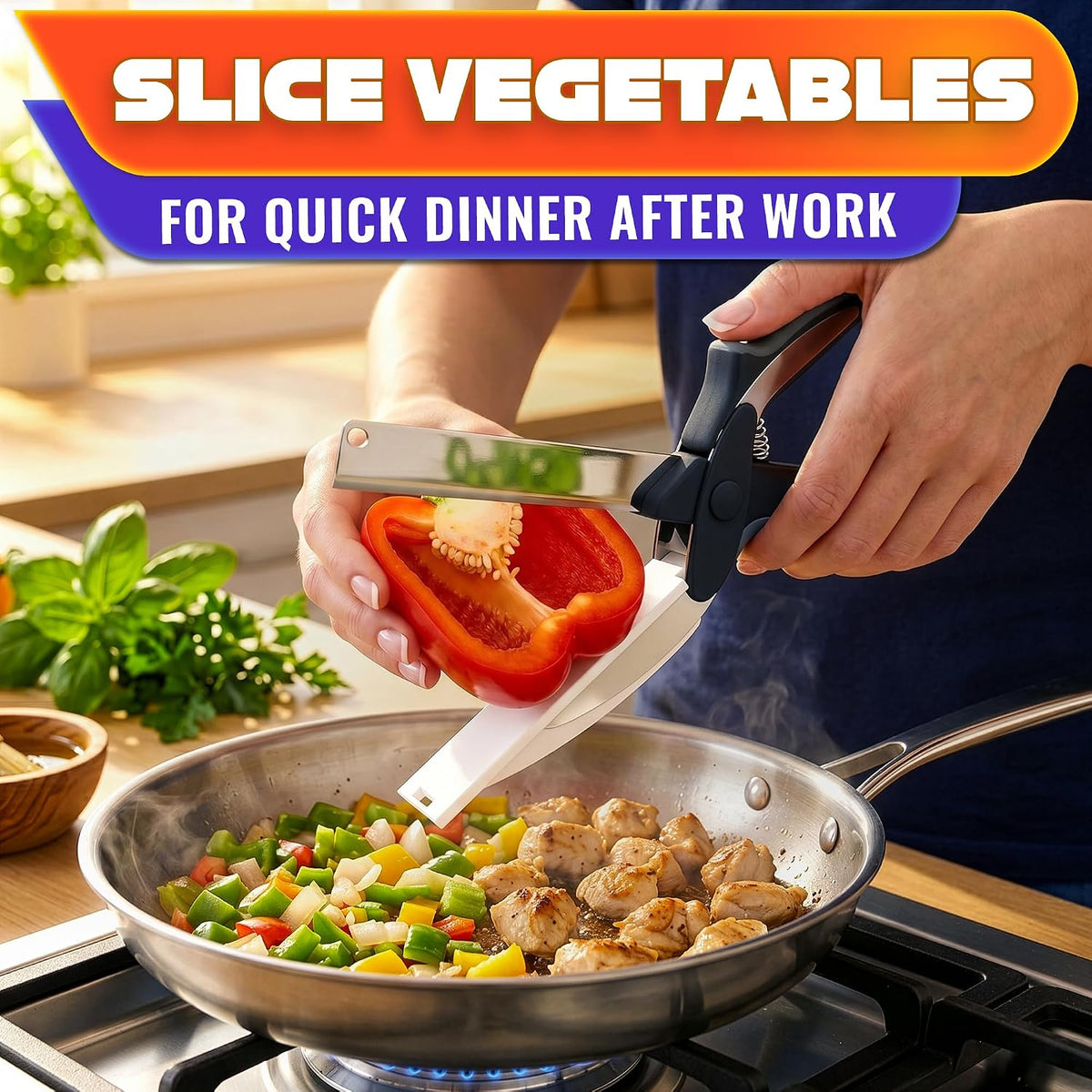 🥒🍅9.6" Cut Reach Durable 2-in-1 Kitchenware Heavy-Duty Scissors✂️