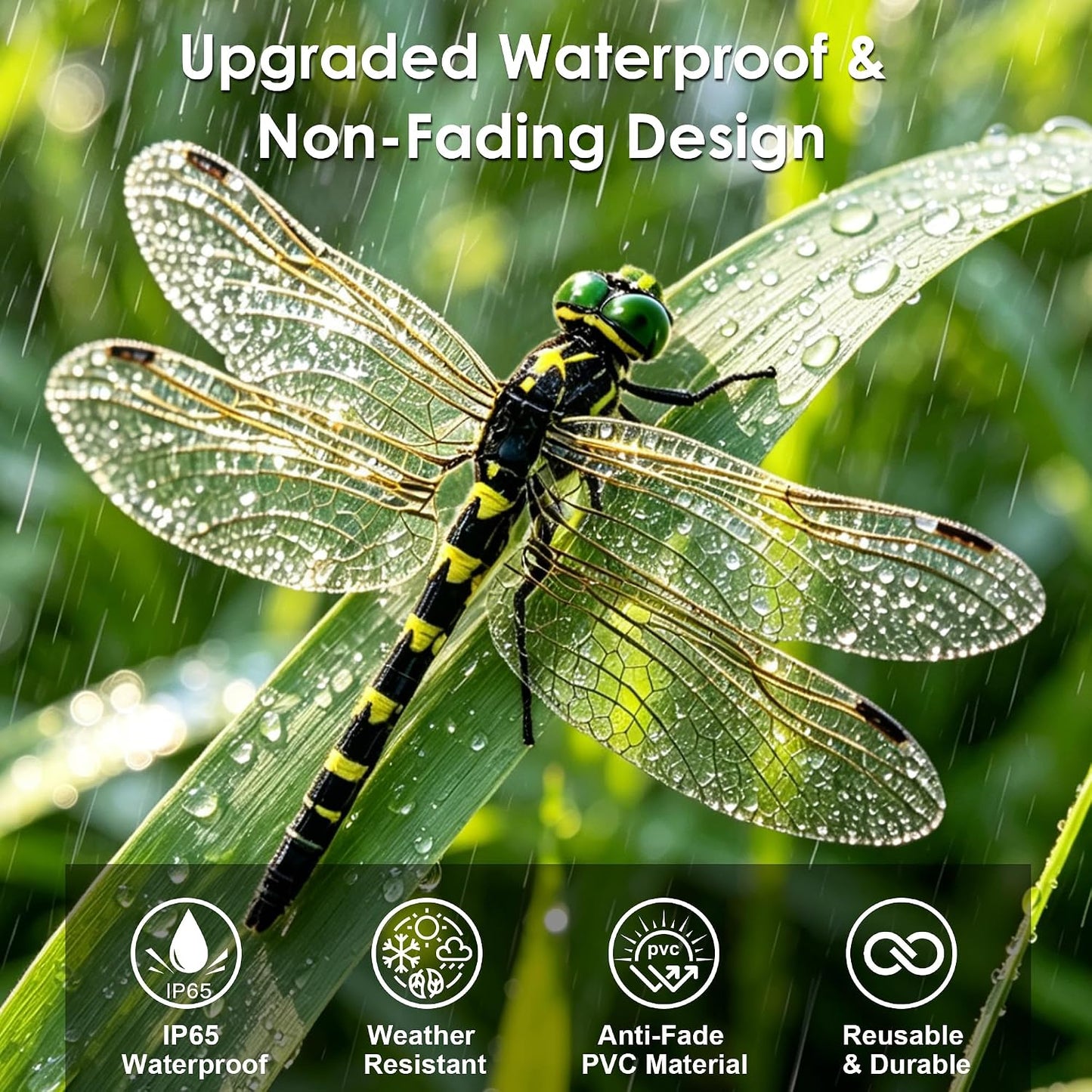 🪰 12-Pack Outdoor Dragonfly Clips – Natural Garden & Camping Decoration