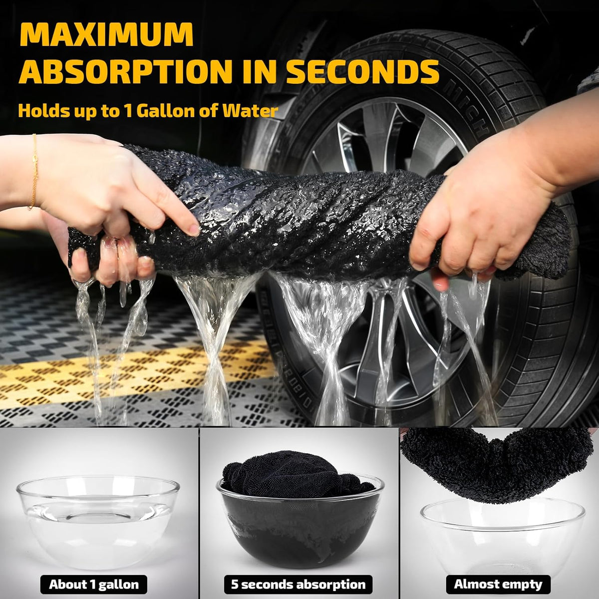 ✨LURU 1200 GSM Microfiber Car Drying Towels– 2-Pack