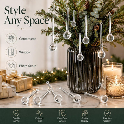 ✨ Make Your Christmas Tree Sparkle – Crystal-Look Icicle Ornaments (10/20 PCS)