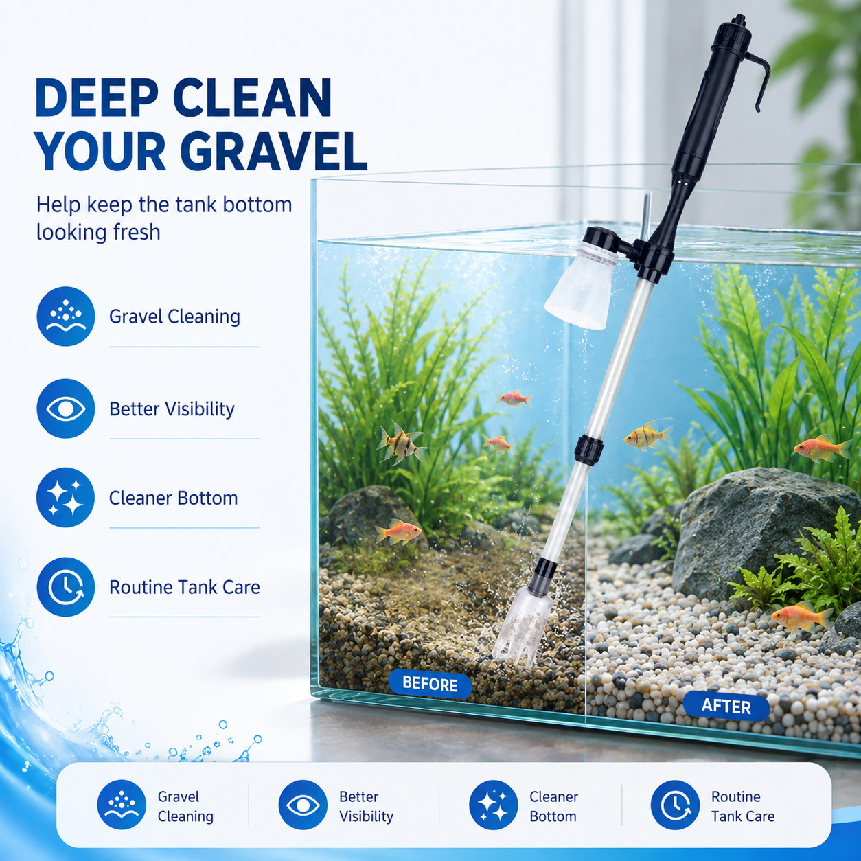 🐠Electric Aquarium Gravel Cleaner-Keep Your Tank Clean With Less Effort