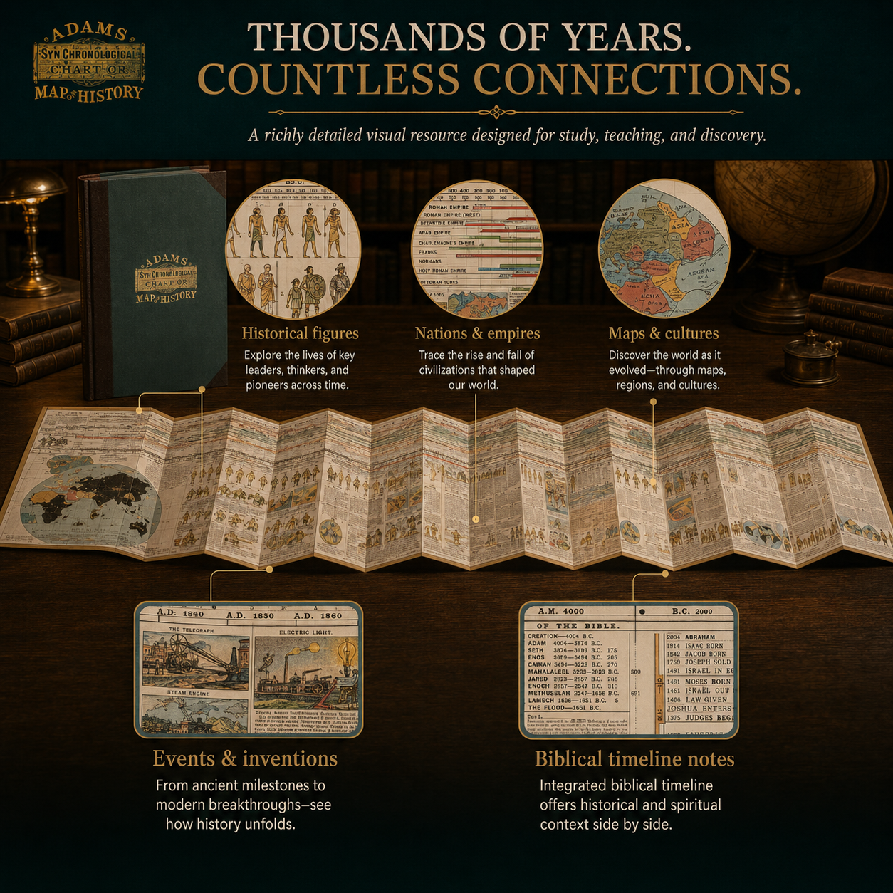 📜 LIMITED OFFER | 6,000-Year Biblical & World History Chart – 23-Foot Fold-Out Timeline for Study & Display