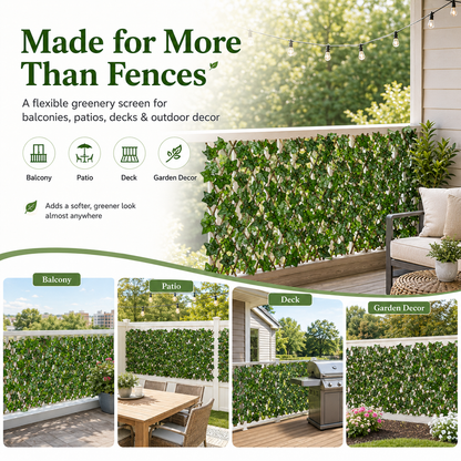 🌿Expandable Ivy Privacy Fence – Retractable Green Lattice Screen for Patio & Garden