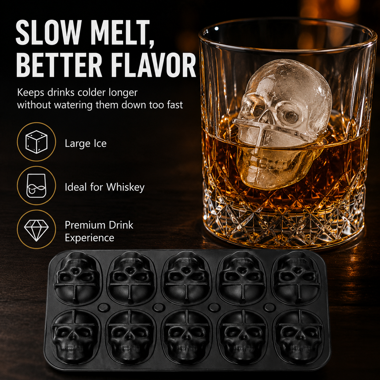 💀Skull Ice Cube Tray🧊-Make Every Drink a Statement✨
