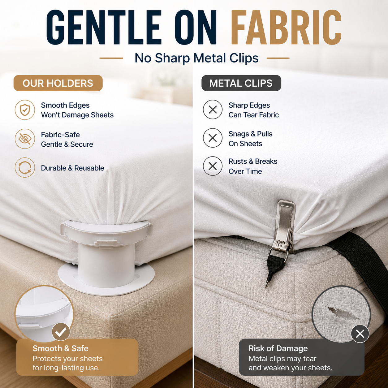 🛏️ 4PCS Invisible Bed Sheet Holders – Keep Sheets Tight & Wrinkle-Free