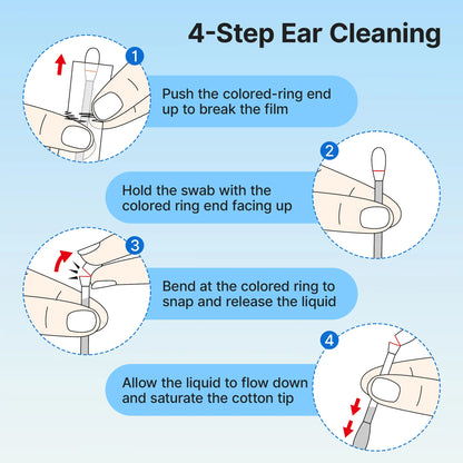 🐱Pawfirst Pet Ear Cleaning Cotton Swabs – Earwax & Odor Remover for Cats & Dogs, Individually Wrapped, Break-to-Release Liquid, Dry/Wet Dual-Use