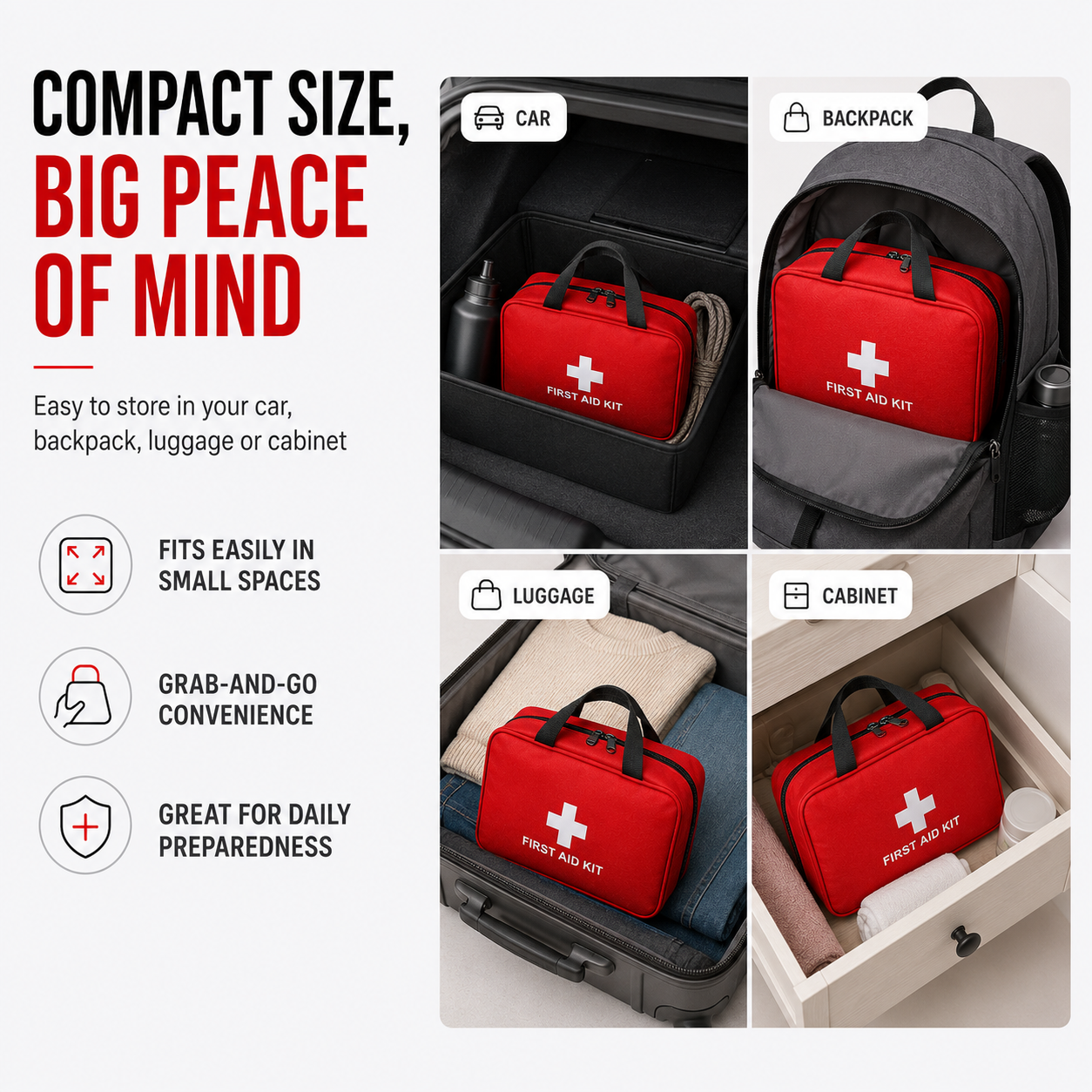 🚑Portable First Aid Kit-Be Prepared-Anytime, Anywhere