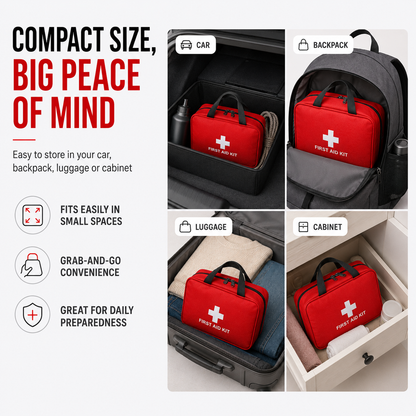 🚑Portable First Aid Kit-Be Prepared-Anytime, Anywhere
