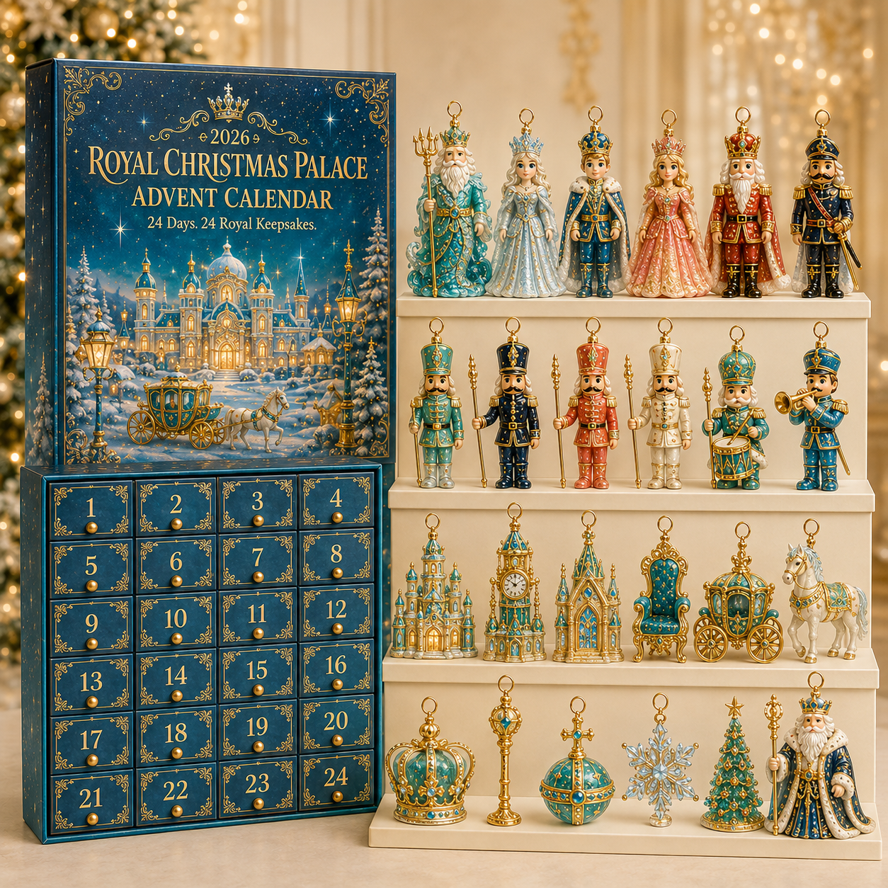 2026 Royal Christmas Palace calendar with all 24 royal ornaments