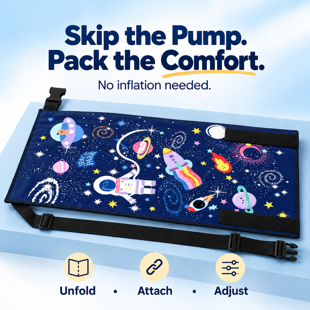 ✈️ Kids’ Airplane Seat Extender – Foldable Travel Leg Rest, No Inflation Needed 🚀