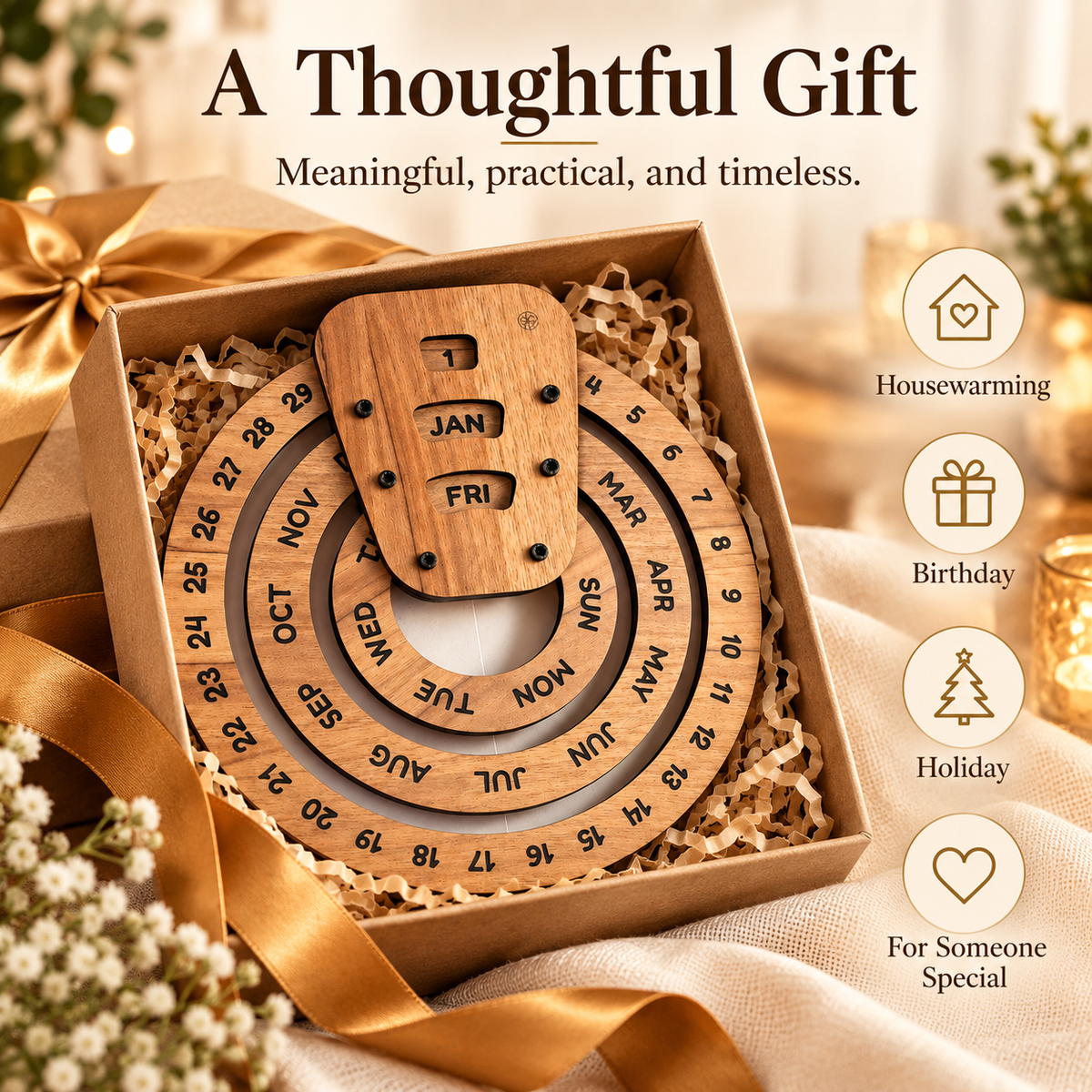 📅Perpetual calendar, wooden perpetual calendar