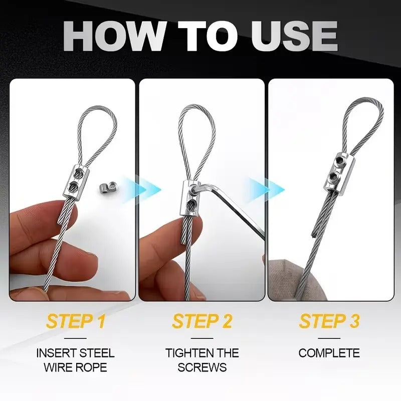 10Pcs Stainless Steel Wire Rope Clamps