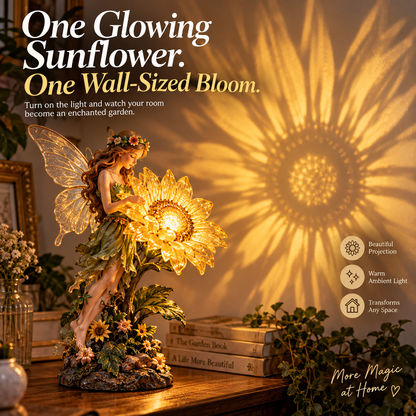 🌻 Enchanted Sunflower Fairy Projection Lamp – Magical Botanical Table Light