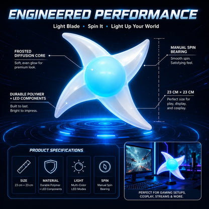 🌀 Glowing Whirlwind Light Blade - Rotating Fidget Toy ✨