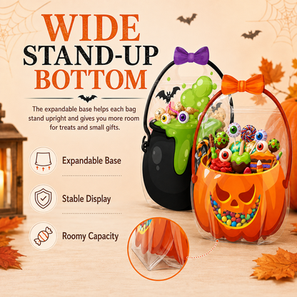 🎃 Halloween Bags Plastic Halloween Goodie Bags