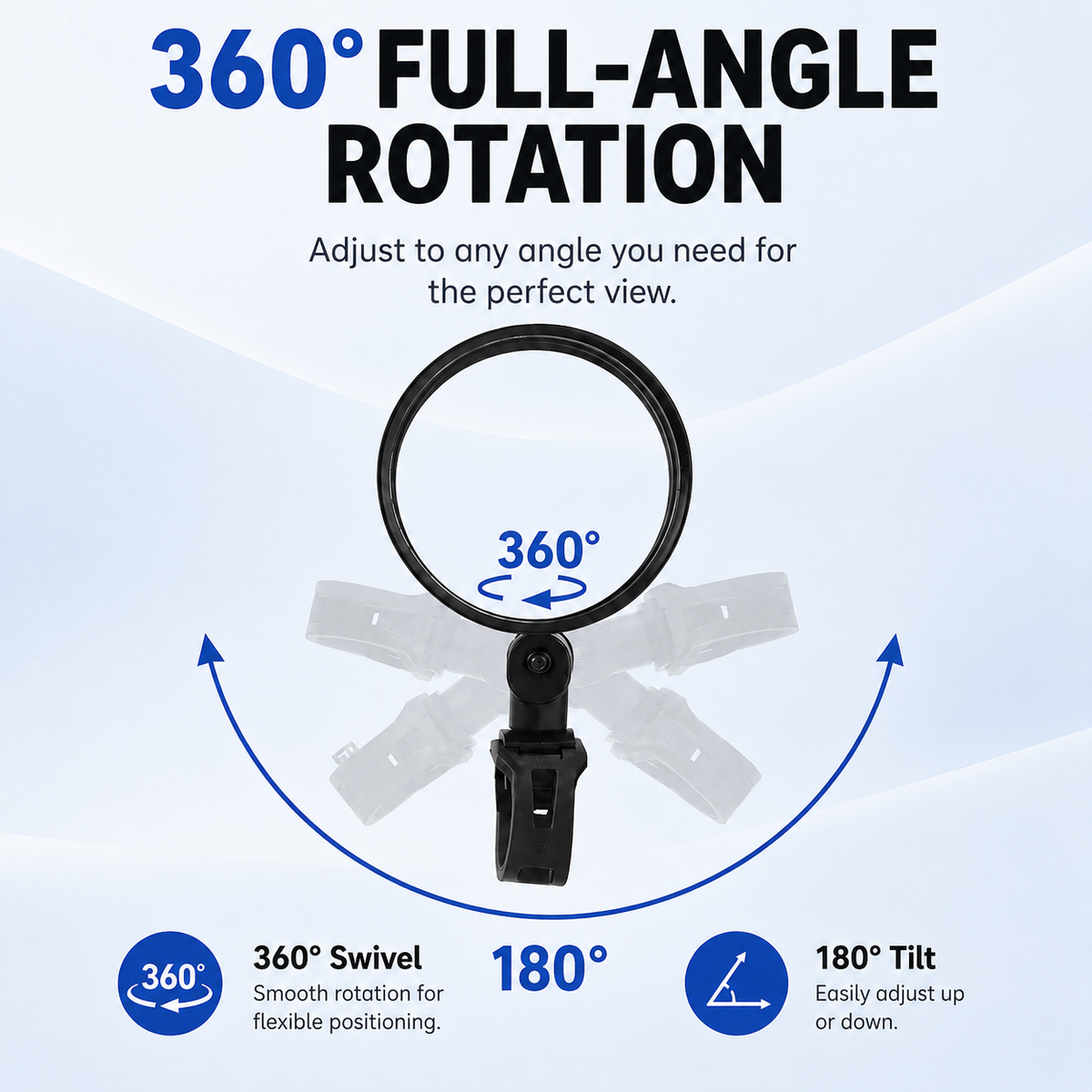 🚲 360° Adjustable Bicycle Rearview Mirror — Wide-Angle Handlebar View