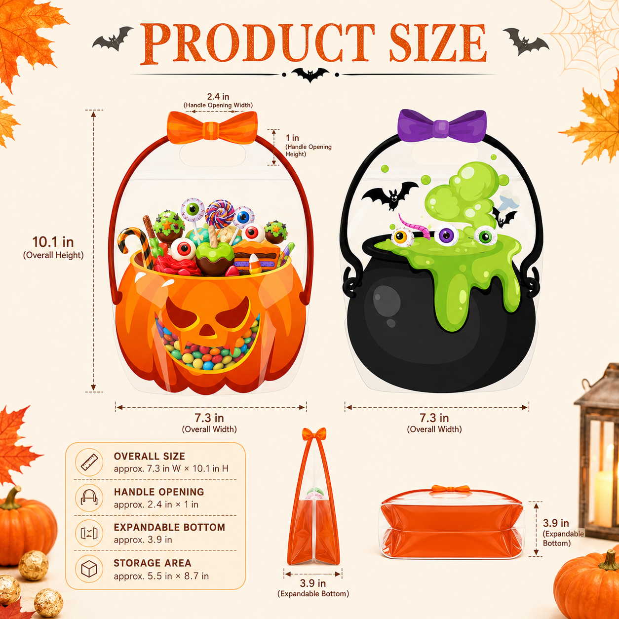 🎃 Halloween Bags Plastic Halloween Goodie Bags