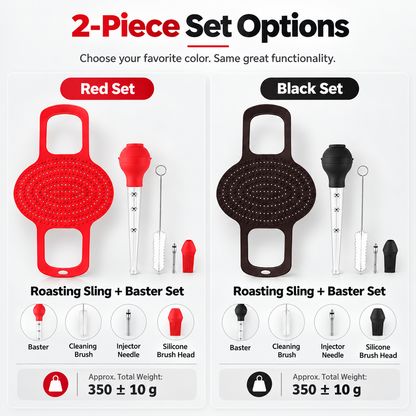 🔥🦃 BBQ & Thanksgiving Essential! 🍗 Heat-Resistant Silicone Turkey Roasting Sling 🍖✨ Easy-Lift Meat Lifter with Basting Tools 🧑‍🍳🍽️ Perfect for Turkey, Chicken & Holiday Roasts 🎄🎁
