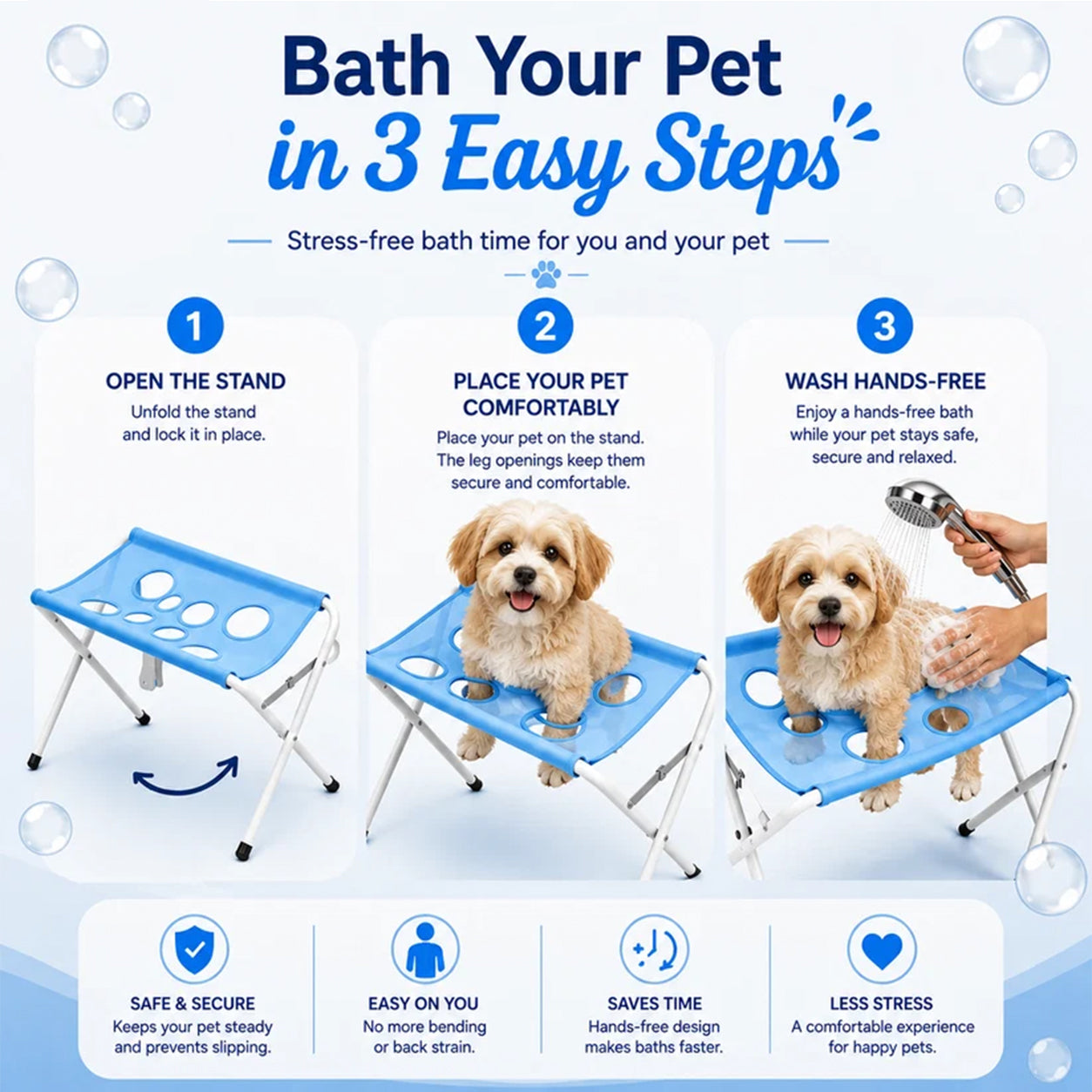 🐾🛁Pet Bath & Grooming Stand