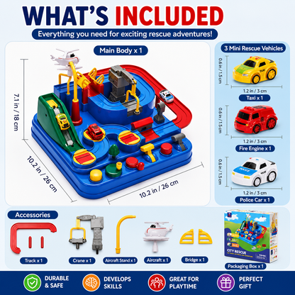 Kids Race Track Adventure Toy – Interactive Puzzle Track Playset with 6 Cars, Builds Thinking & Fine Motor Skills, Safe & Easy Assembly
