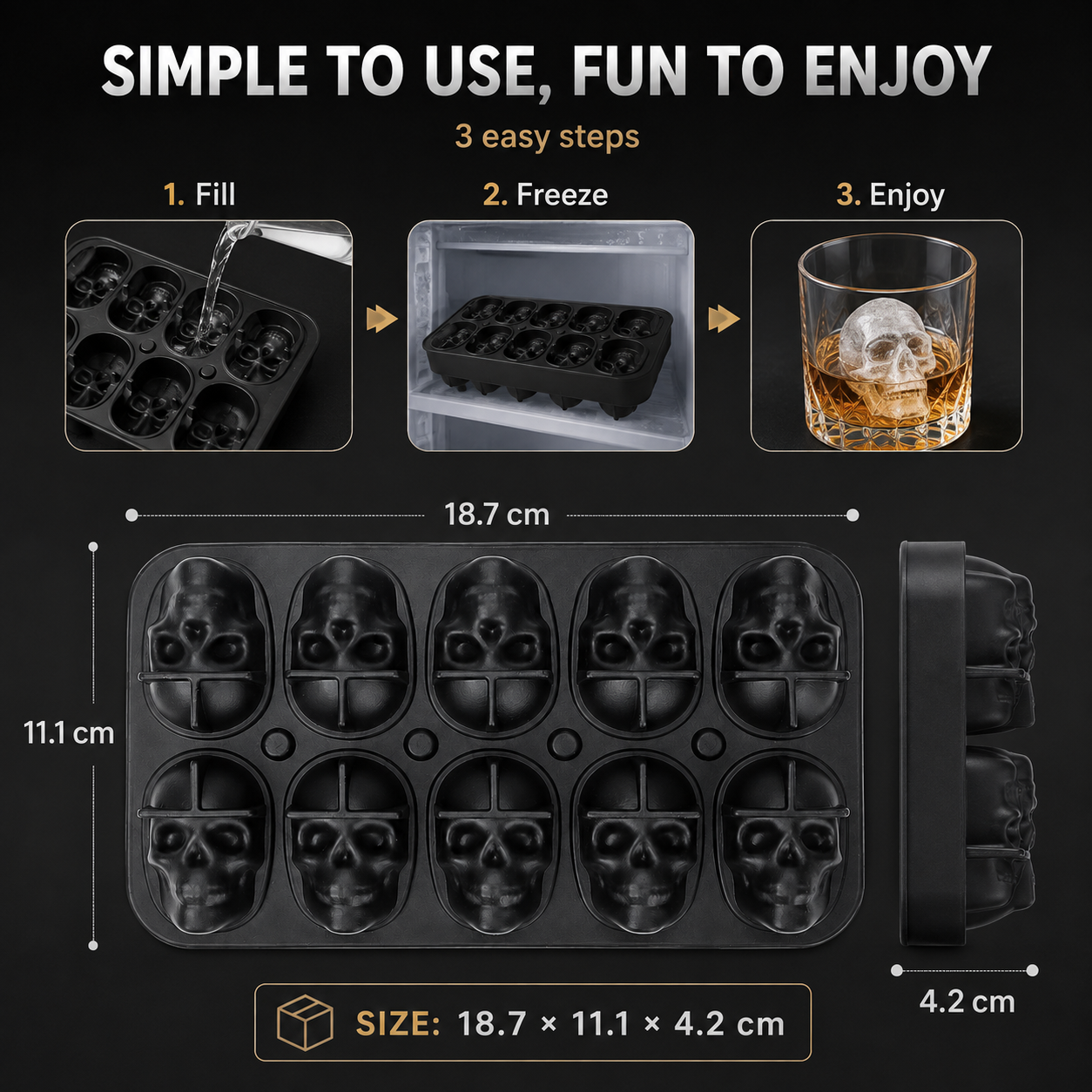 💀Skull Ice Cube Tray🧊-Make Every Drink a Statement✨