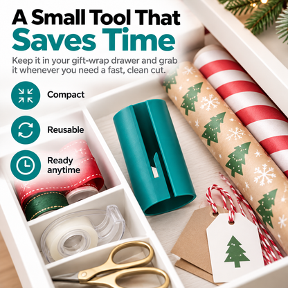 🎁 Wrapping Paper Cutter – Clip, Slide & Cut Straighter