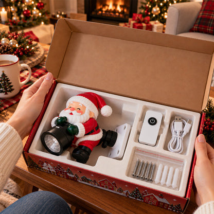 🎅 Santa Christmas Welcome Projector – Colorful Holiday Greeting Light with Adjustable Projection & Remote Power Control