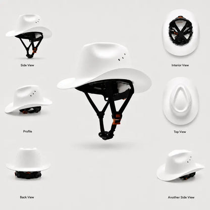 🤠 Cowboy Hard Hat – Western Style Wide Brim Work Helmet with Chin Strap