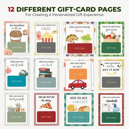 🔥 Christmas Gift Card Book – 12 Gift Card Pages & Personal Message Holder