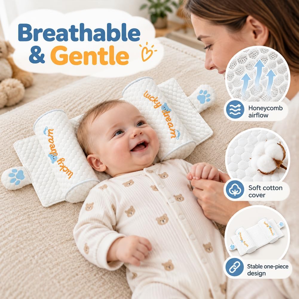 ⭐🧸 Adjustable Baby Pillow – Soft & Breathable Support for 0–6 Months