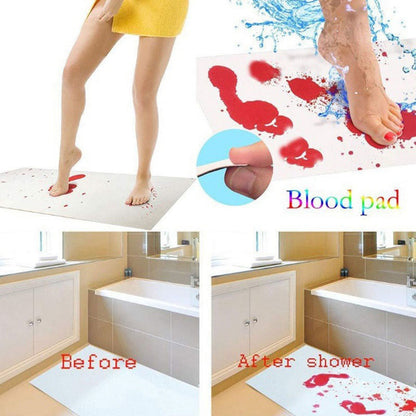 Water-Activated Bloody Bath Mat – Reusable Halloween Prank Rug