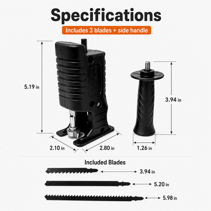 Electric Cutter Adapter for Drill Quick Installation Reciprocating Cutter Adapter for Precise Wood Cutting
