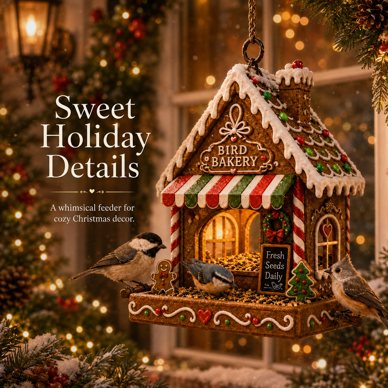 ⛄ Snowman Christmas Bird Feeder – Festive Hanging Feeder for Winter Gardens