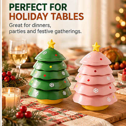 🌲Christmas Tree Stackable Dip Bowl Set – 5 Mini Serving Bowls