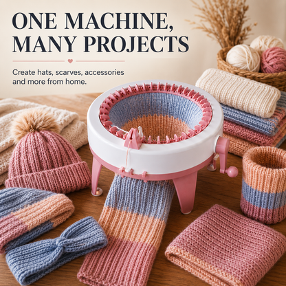 🧶 Hand-Crank Circular Knitting Machine – 40/48-Needle DIY Loom for Hats & Scarves