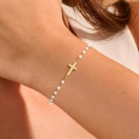Cross-Shaped Pearl Bracelet