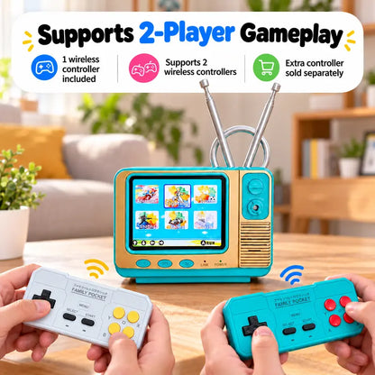 📺 Mini Retro TV Game Console – 308 Games, 2.8” Screen & Wireless Controller