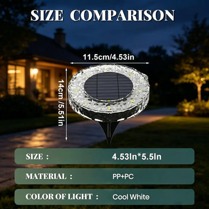 💡Crystalline Ripple Solar Ground Lights – Outdoor Pathway Lighting