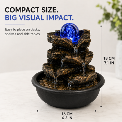 💧Tabletop Water Fountain-Flowing Water & Mesmerizing Ambience in Your Space