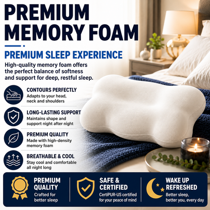 💤Cloud-shaped neck support slow rebound memory foam pillow