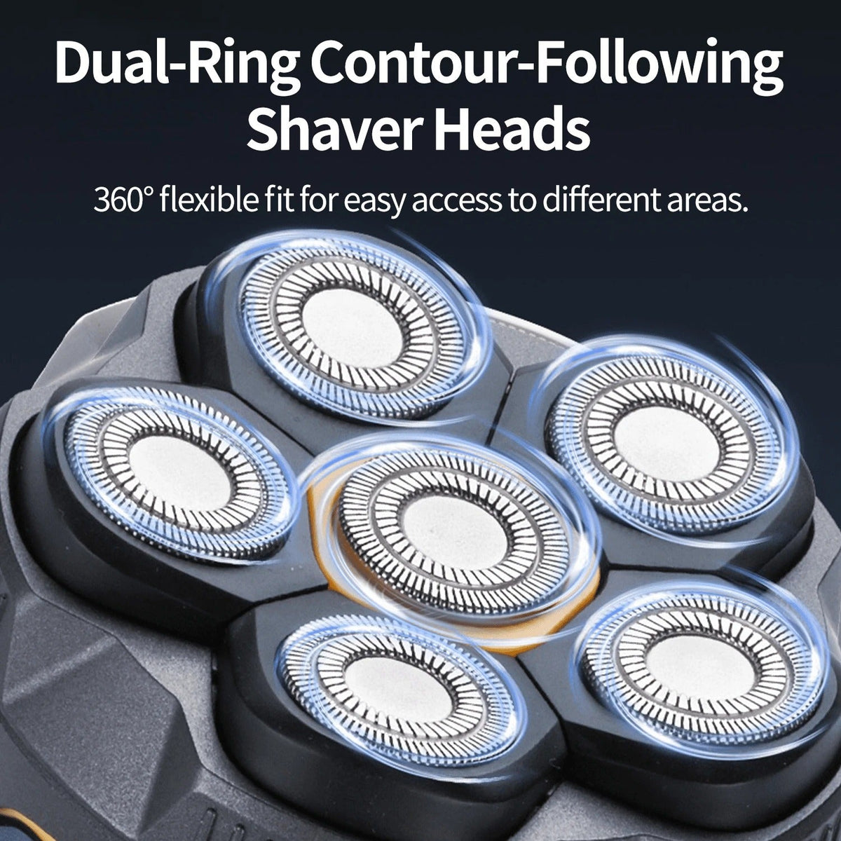🪒 6-Blade Cordless Head Shaver – Smooth Wet & Dry Shaving