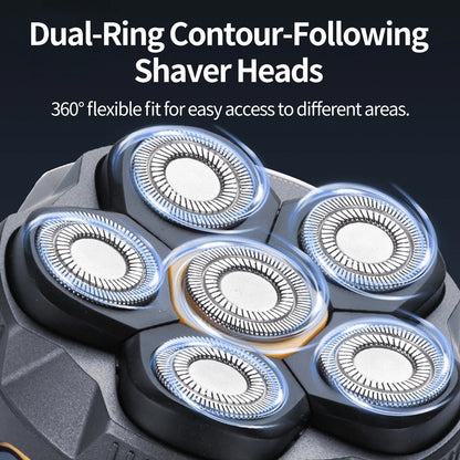 🪒 6-Blade Cordless Head Shaver – Smooth Wet & Dry Shaving