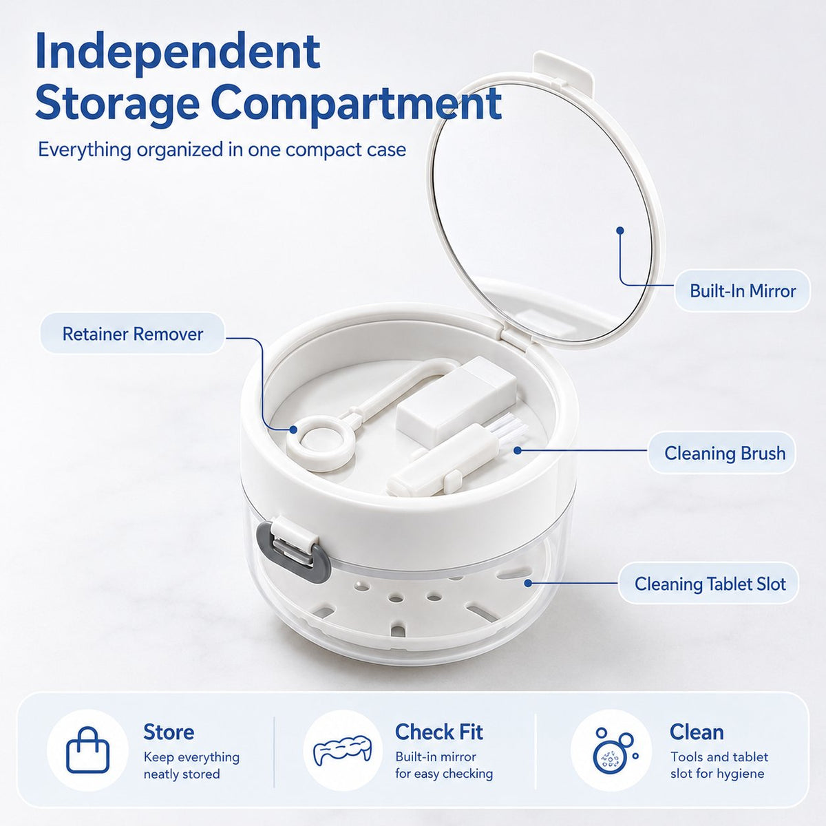 3-in-1 Retainer Case – Soak, Drain & Store