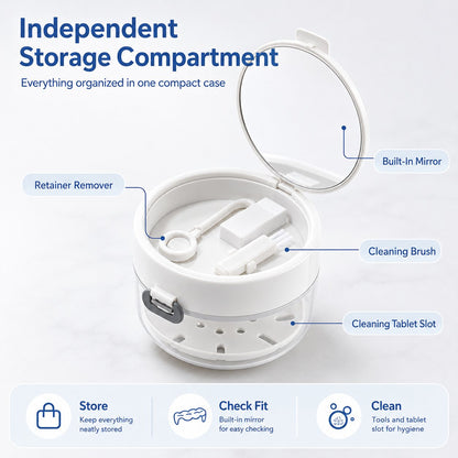 3-in-1 Retainer Case – Soak, Drain & Store