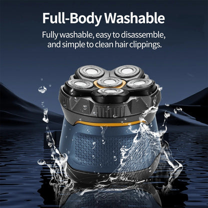 🪒 6-Blade Cordless Head Shaver – Smooth Wet & Dry Shaving