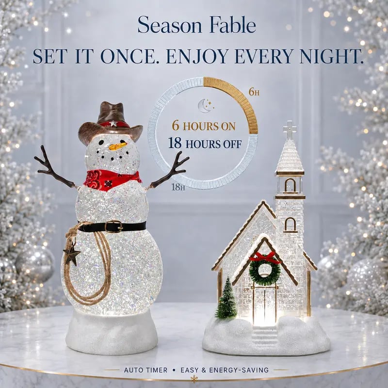 ❄️ Musical Christmas Snow Globe Lantern | Swirling Snow & Warm LED
