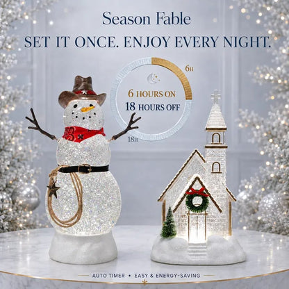 ⛄Illuminated Musical Christmas Snow Globe Lantern